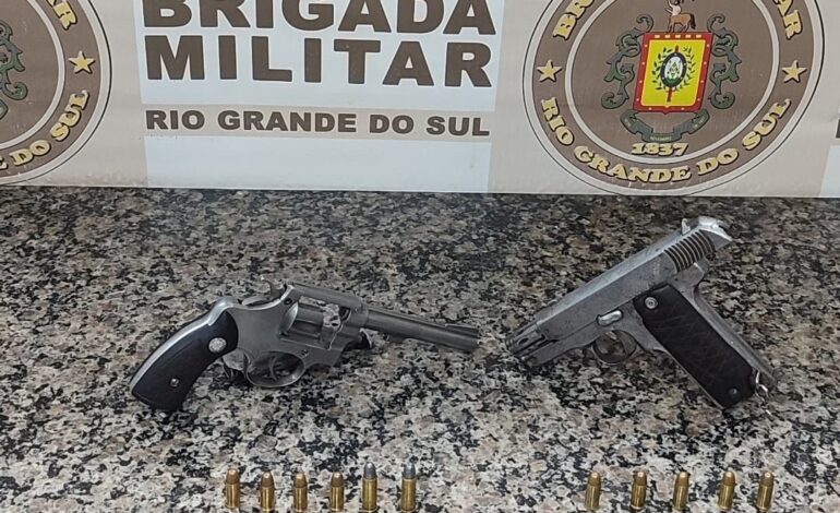 BM realiza apreensão de armas de fogo no bairro Boa Esperança