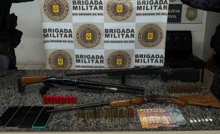 BM realiza prisão por porte ilegal de arma de fogo, tráfico de drogas e receptação