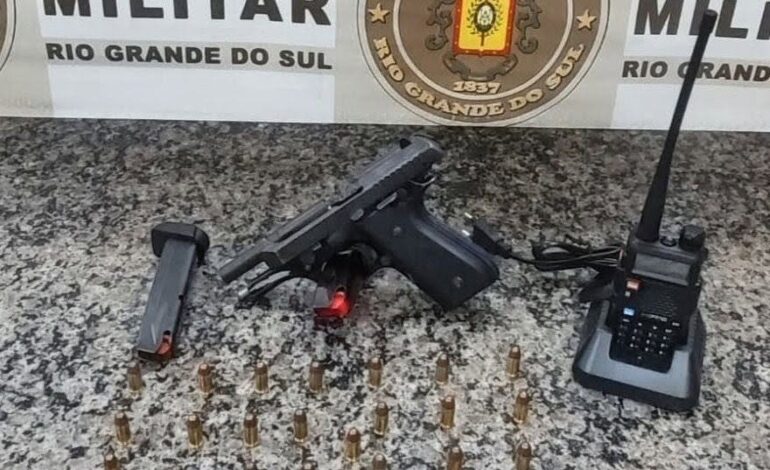 BM realiza prisão por porte de arma de fogo de calibre restrito