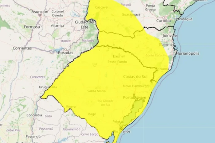 Inmet emite alertas para queda de temperatura e ventos fortes no Rio Grande do Sul