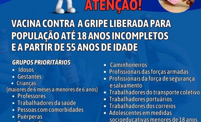 Vacinação contra a gripe é ampliada em Entre-Ijuís para pessoas de até 18 anos e acima de 55 anos