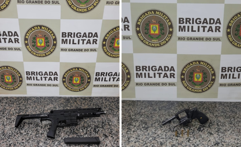 Brigada Militar evita possíveis atentados e apreende submetralhadora e revólver em Santo Ângelo