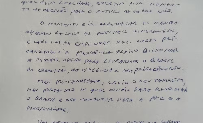Defesa diz ao STF que Bolsonaro não sabia da divulgação de carta por Flávio
