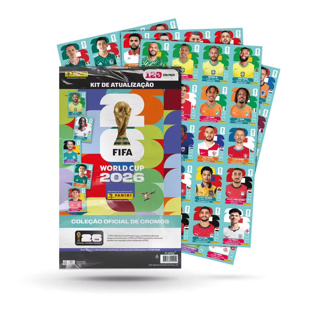 Panini lança kit de atualização do álbum da Copa do Mundo 2026 com Neymar e Endrick