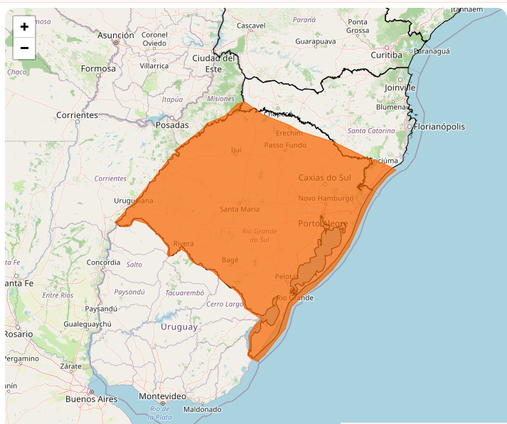 INMET emite alerta de tempestade com risco de granizo e ventos de até 100 km/h para o RS e SC