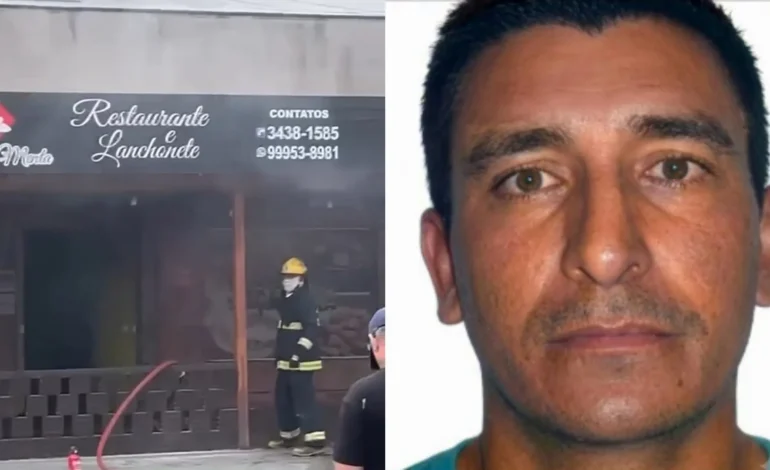 Homem morre carbonizado após provocar incêndio em restaurante onde ex-mulher trabalha em Joinville