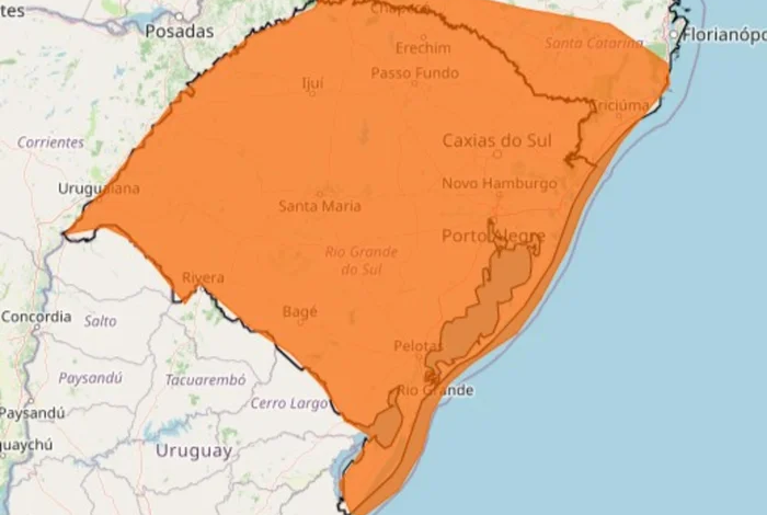 RS tem alertas de temporal e risco de cheia em nove rios nesta segunda-feira