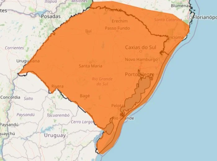 RS tem alertas de temporal e risco de cheia em nove rios nesta segunda-feira