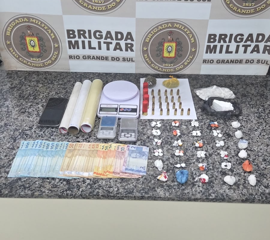 Homem é preso por tráfico de drogas e posse de munições de calibre restrito em Entre-Ijuís