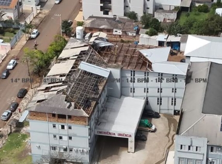 Temporal arranca parte da cobertura do Hospital São Luiz Gonzaga