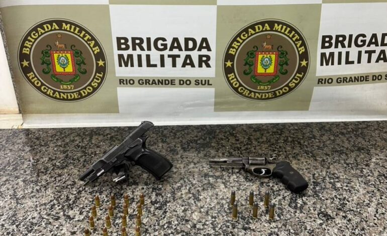 Brigada Militar prende dois homens por porte irregular de armas em Santo Ângelo