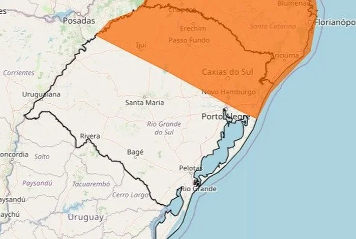 Inmet emite três alertas de tempestade e granizo para o RS no Natal