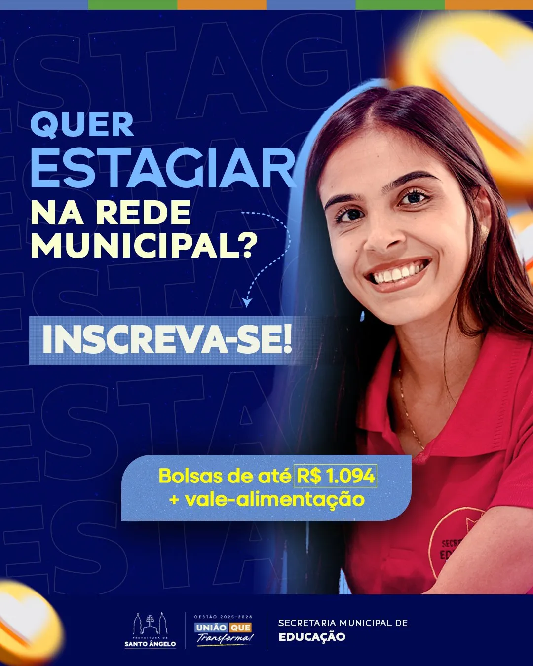 Prefeitura de Santo Ângelo abre seleção para estagiários na área da Educação