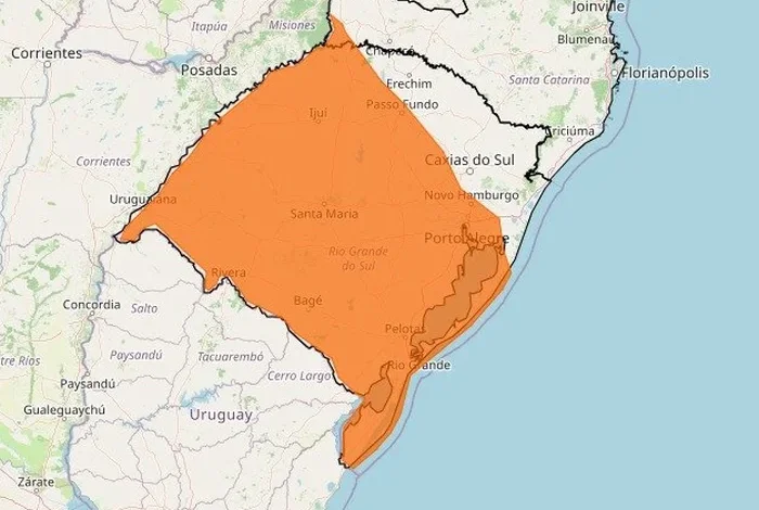 Inmet emite alertas de tempestade com chuva de até 100 mm no RS