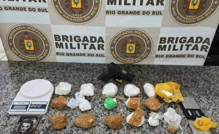 Homem é preso por crimes de tráfico de drogas e posse ilegal de arma em Santo Ângelo