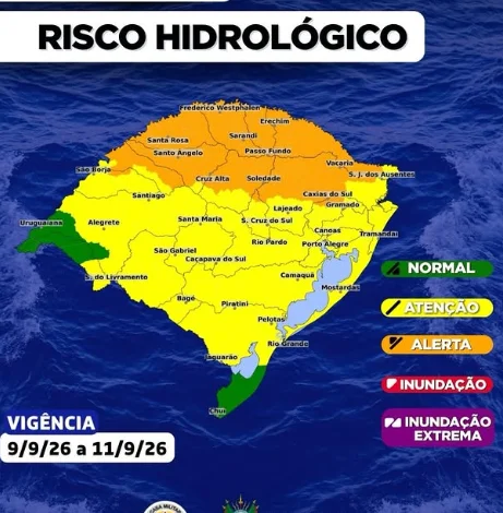 RS tem alerta para tempestades, granizo e ventos acima de 90 km/h nesta semana