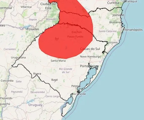 Alerta vermelho prevê novos temporais nesta sexta-feira no RS
