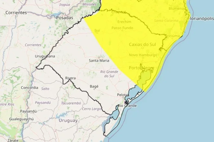 Inmet emite alerta de tempestade para regiões do Rio Grande do Sul