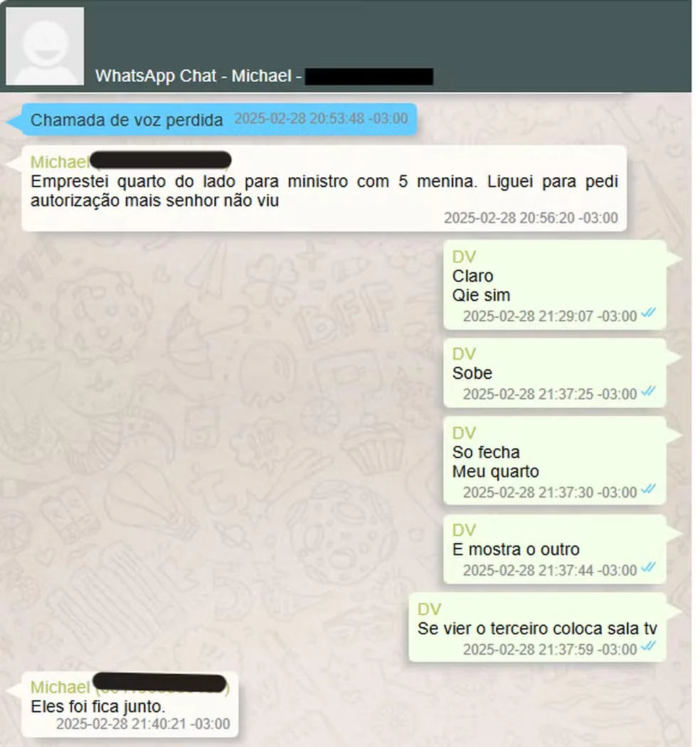 Mensagens mostram festa de Vorcaro para Kassio Nunes Marques com garotas de programa, diz revista